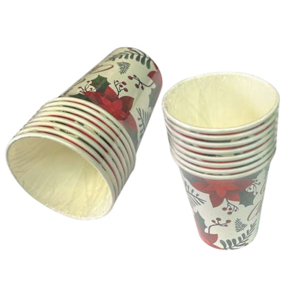 9 oz Merry Christmas Paper Cups – Festive Disposable Party Cups:8CT Disposable Cups OnlyOneStopShop