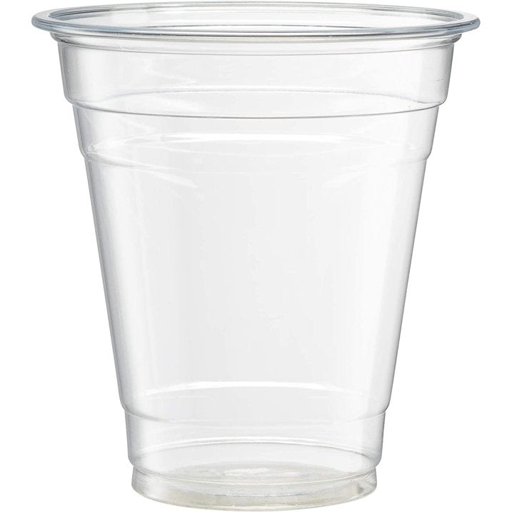12oz Plastic Clear PET Cups With Flat Lid & Straw, for All Kinds of Beverages Smoothie Cups VeZee Cups 10 Pack 