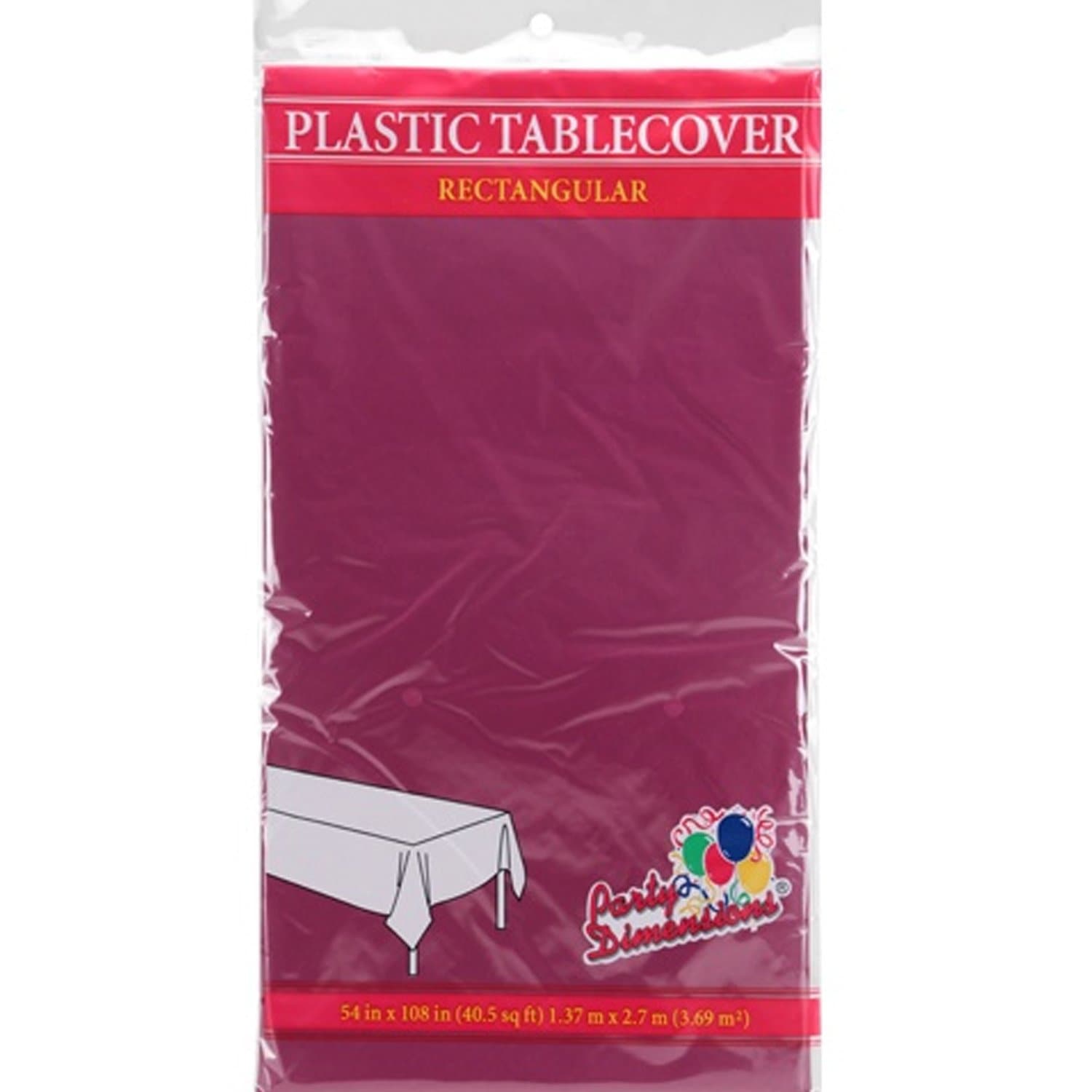 *WHOLESALE* Tablecover Plastic Berry Rectangular 54'' X 18'': 48CT Table Cover Party Dimensions