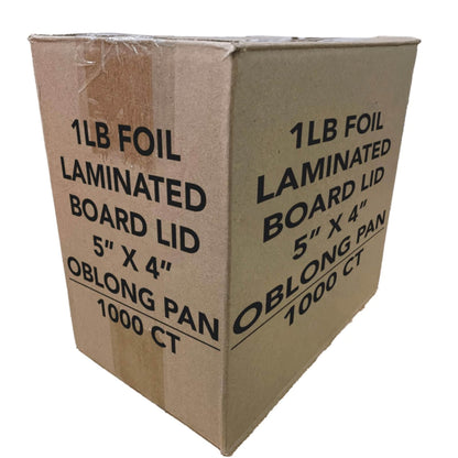 *WHOLESALE* Board Lid For 1Lb Aluminum Oblong Pan 5.5" x 4" 1000/case Disposable Lids VeZee 1 Case