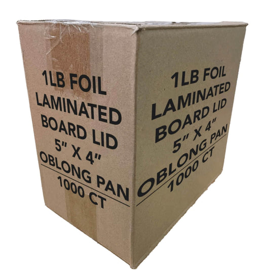 *WHOLESALE* Board Lid For 1Lb Aluminum Oblong Pan 5.5" x 4" 1000/case Disposable Lids VeZee 1 Case