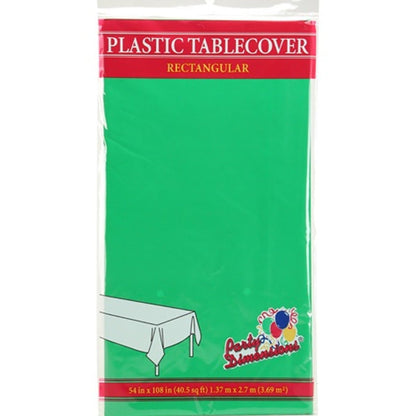 *WHOLESALE* Tablecover Plastic Green Rectangular 54'' X 18'': 48CT Table Cover Party Dimensions