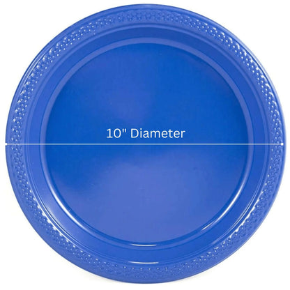 10" & 7" Blue Disposable Plastic Plates Combo Set Disposable Plates Hanna K Signature