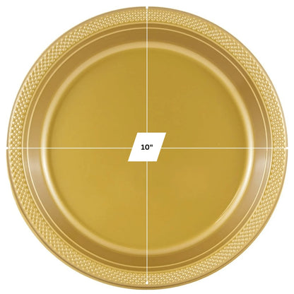 10" & 7" Gold Disposable Plastic Plates Combo Set Disposable Plates Hanna K Signature