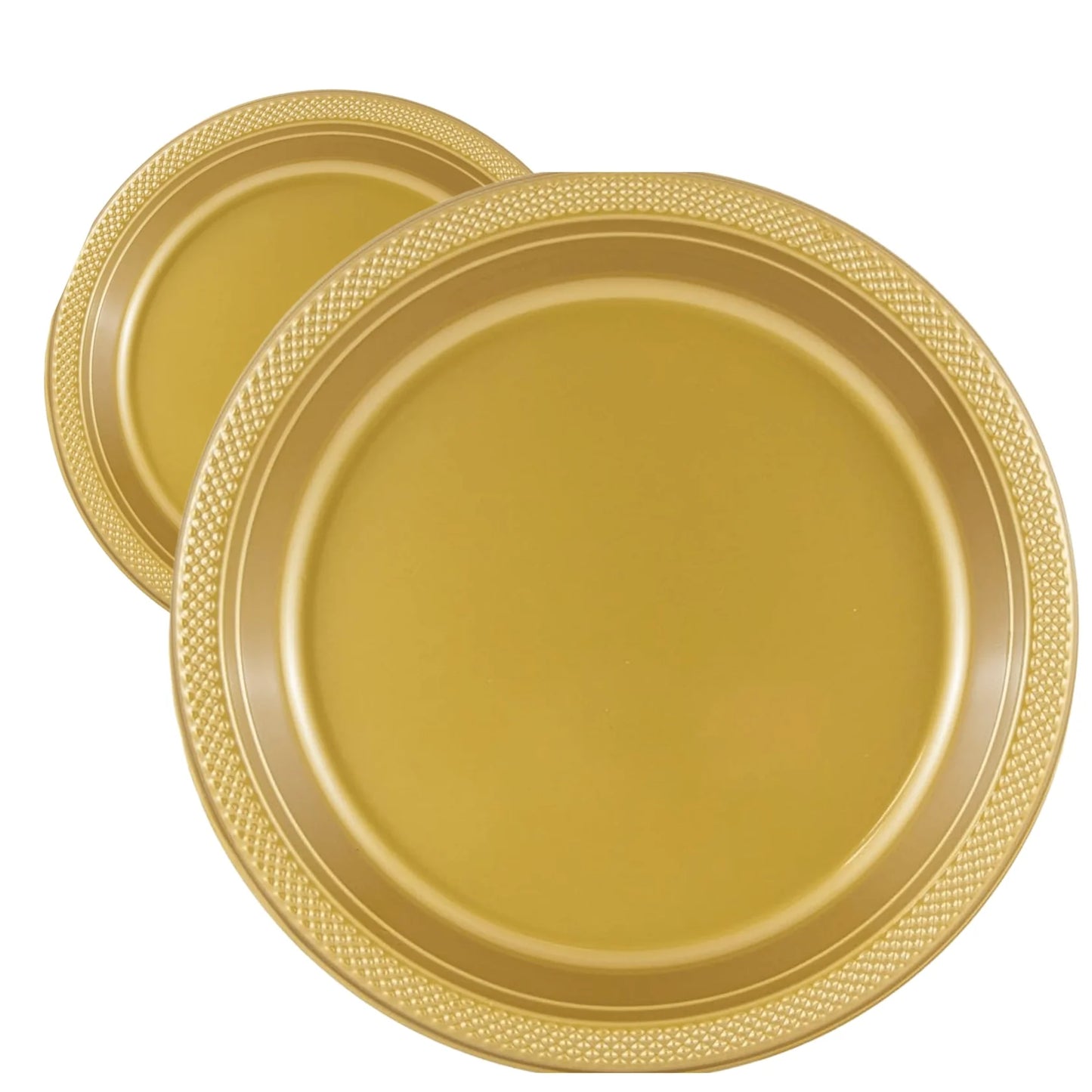10" & 7" Gold Disposable Plastic Plates Combo Set Disposable Plates Hanna K Signature