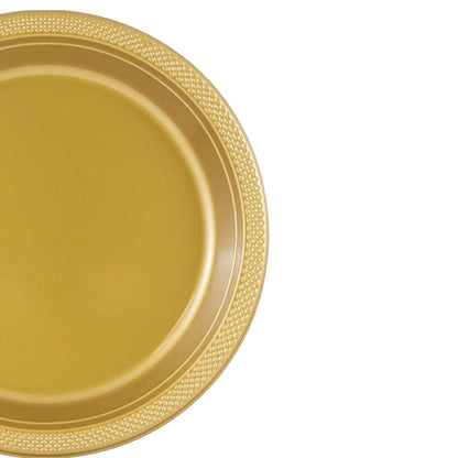 10" & 7" Gold Disposable Plastic Plates Combo Set Disposable Plates Hanna K Signature