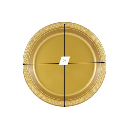 10" & 7" Gold Disposable Plastic Plates Combo Set Disposable Plates Hanna K Signature