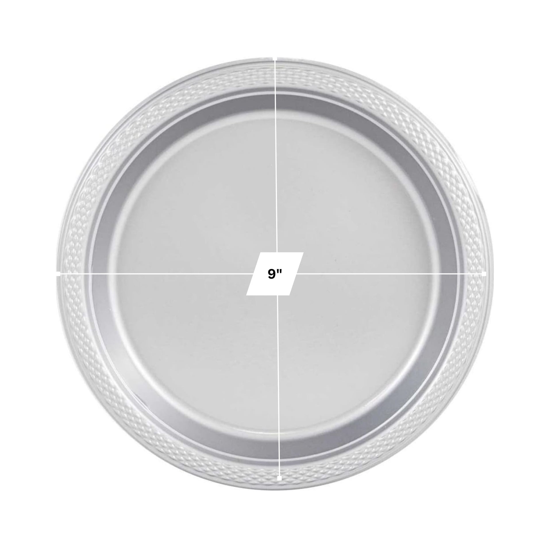 *BUY BULK* Hanna K. Signature 9" Plastic Silver Plate Disposable Plates Hanna K