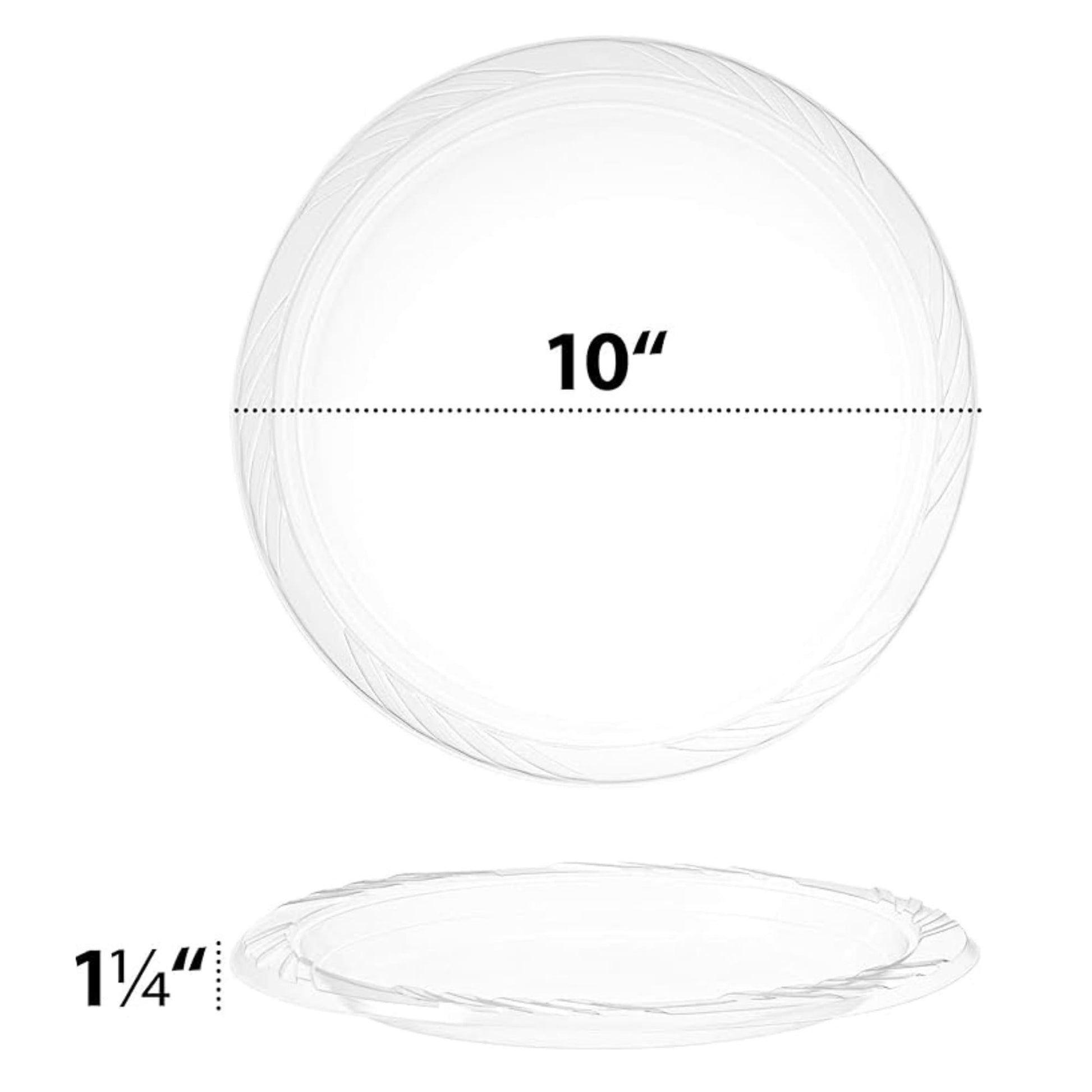 *JUMBO PACK* Lightweight Plastic Plates frosty Clear 10" Disposable Plates Blue Sky