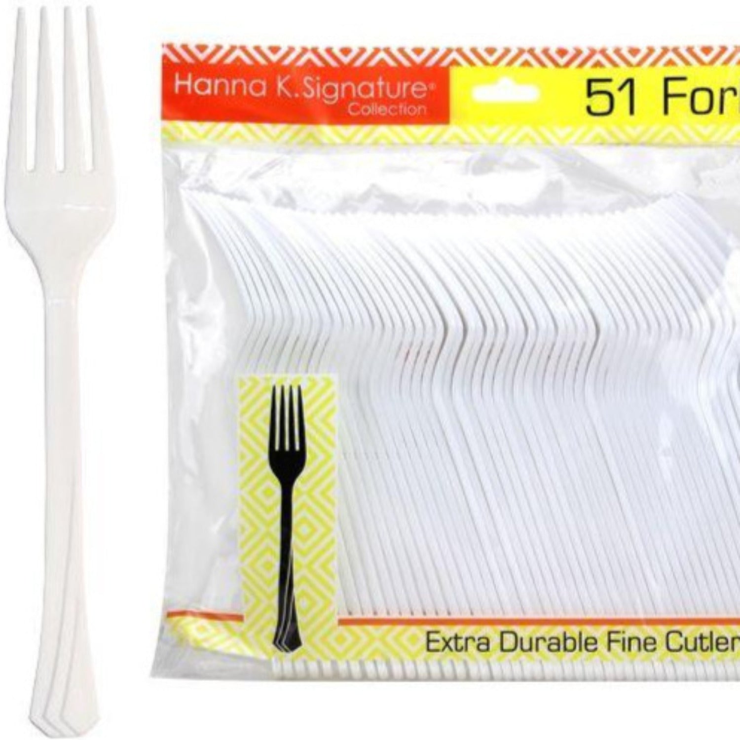 *WHOLESALE* Hanna K. Signature Heavyweight Pearl Plastic Fork-1224CT Cutlery Hanna K Signature