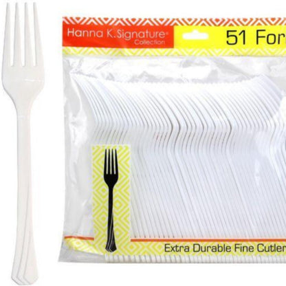 *WHOLESALE* Hanna K. Signature Heavyweight Pearl Plastic Fork-1224CT Cutlery Hanna K Signature