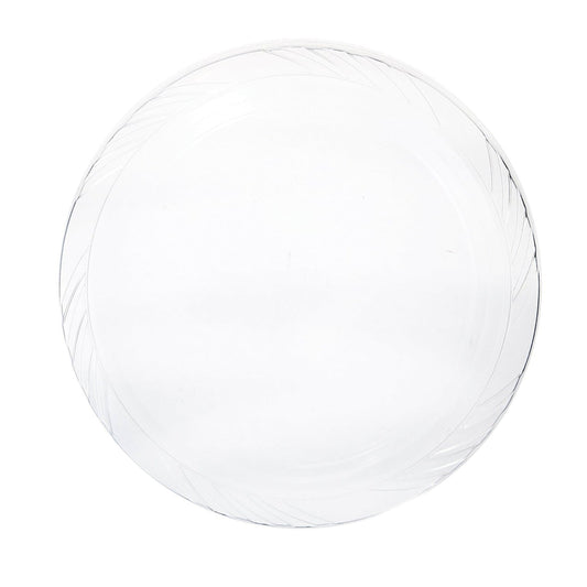*JUMBO PACK* Lightweight Plastic Dinner Plates frosty Clear 9" Disposable Plates Blue Sky