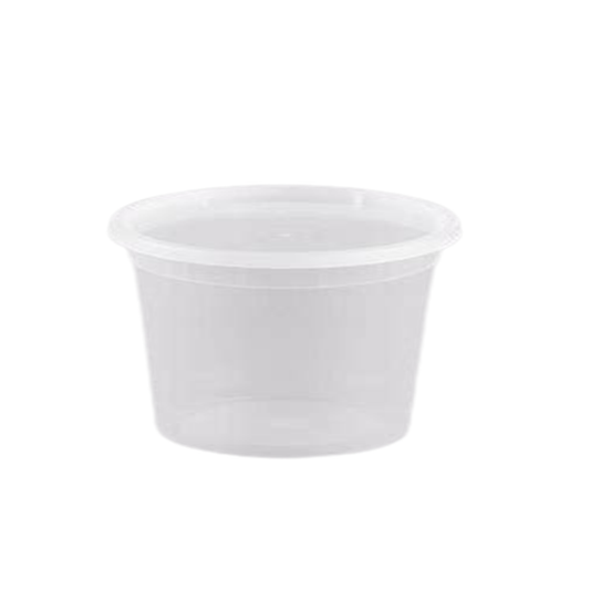 16oz Lightweight Clear Plastic Round Deli Container with Lids Food Storage & Serving VeZee   