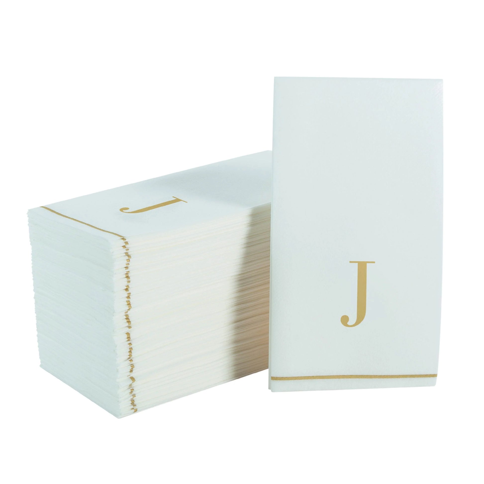 Letter J Gold Monogram Paper Disposable Dinner Napkins | 14 Napkins Napkins Luxe Party NYC   