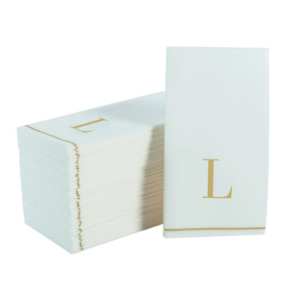 Letter L Gold Monogram Paper Dinner Napkins 14 Pack Napkins Luxe Party NYC
