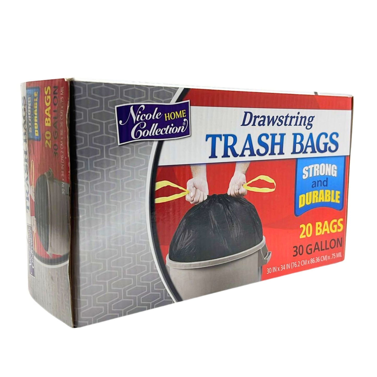 Nicole Home Collection Premium Heavy Weight Plastic Black Trash Bag 30GAL Garbage Bags VeZee