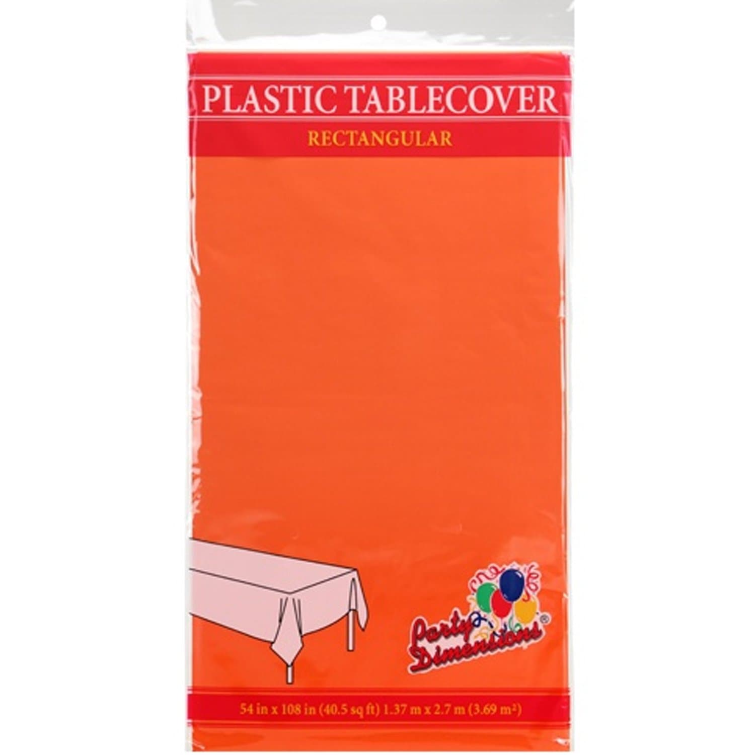 *WHOLESALE* Tablecover Plastic Orange Rectangular 54'' X 18'': 48CT Table Cover Party Dimensions