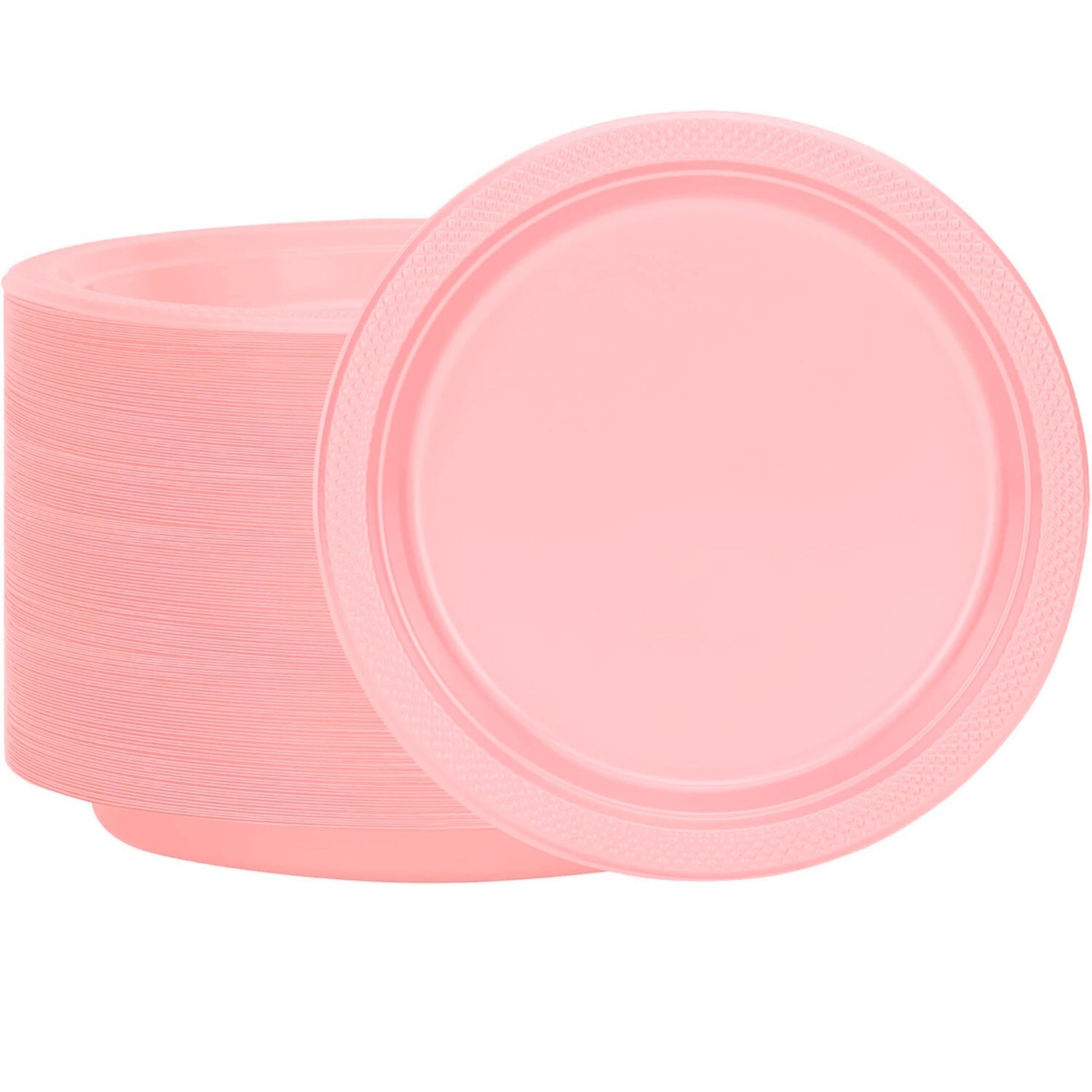 *BUY BULK* Hanna K. Signature 10" Plastic Pink Plates Disposable Plates Hanna K