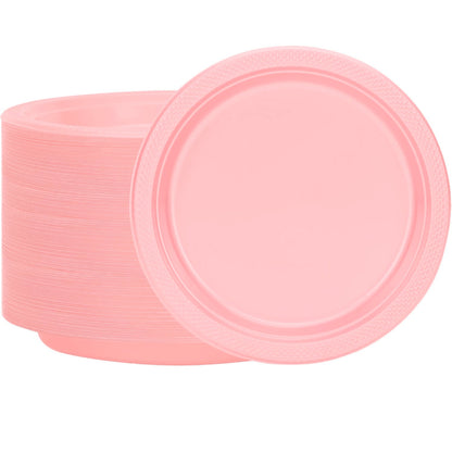 *BUY BULK* Hanna K. Signature 10" Plastic Pink Plates Disposable Plates Hanna K