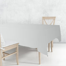 Disposable Plastic Premium Tablecloth Heavyweight Rectangle White 54" x 108" Tablesettings Nicole Fantini Collection   