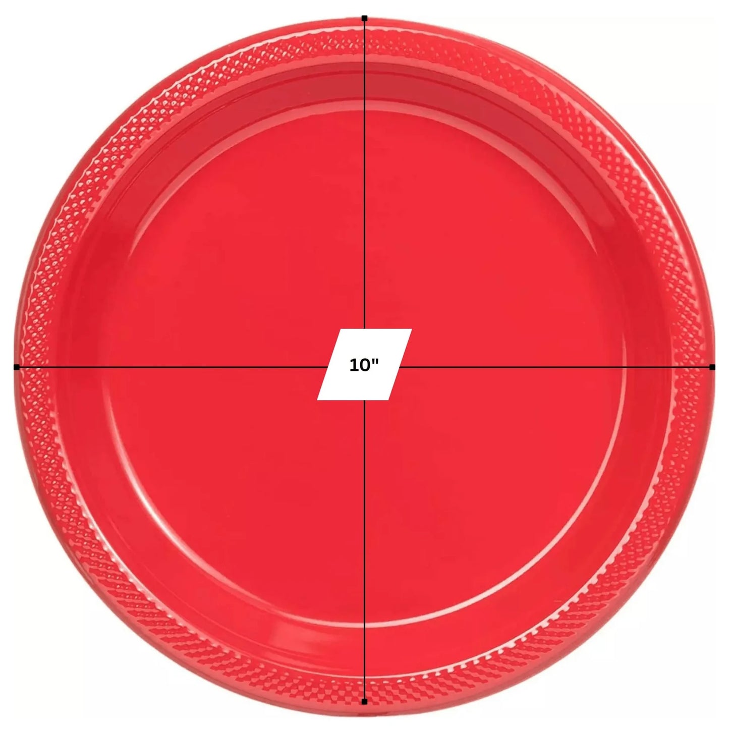 10" & 7" Red Disposable Plastic Plates Combo Set Disposable Plates Hanna K Signature