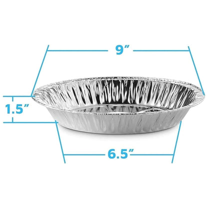 Disposable 9” Shallow Aluminum Foil Pie Pans / Non-Stick & Oven Safe, Silver Cake Pans & Molds VeZee
