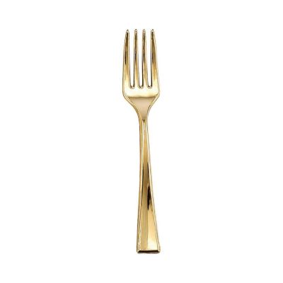 Gold Mini Plastic Forks 4.5" Serverware Decorline   