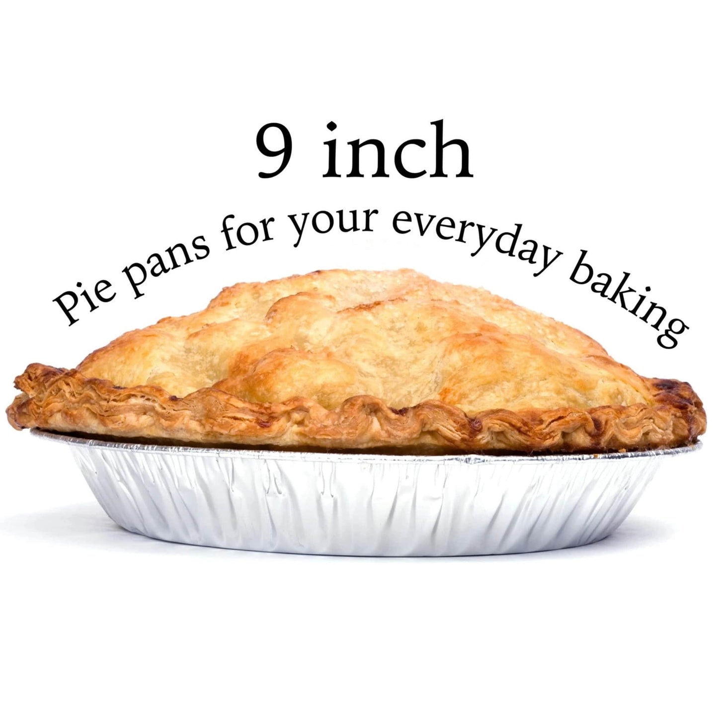 Disposable 9” Shallow Aluminum Foil Pie Pans / Non-Stick & Oven Safe, Silver Cake Pans & Molds VeZee