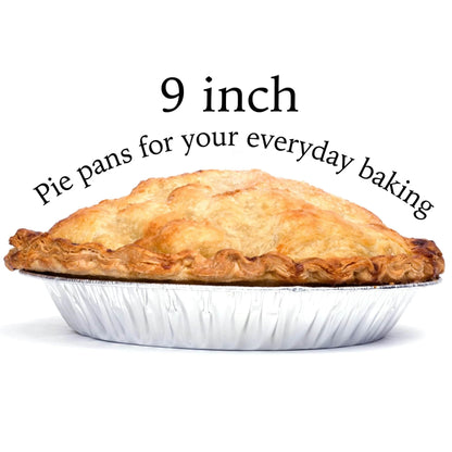 Disposable 9” Shallow Aluminum Foil Pie Pans / Non-Stick & Oven Safe, Silver Cake Pans & Molds VeZee