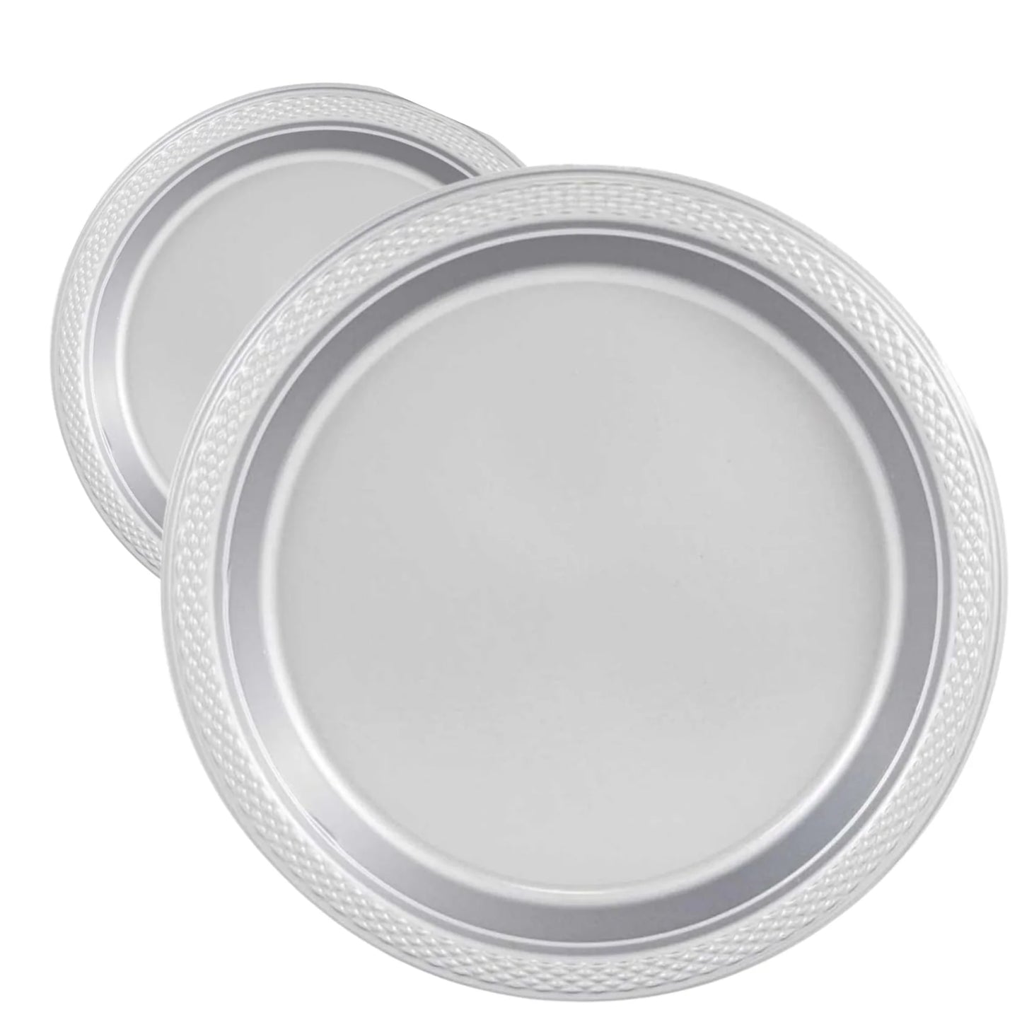 10" & 7" Silver Disposable Plastic Plates Combo Set Disposable Plates Hanna K Signature