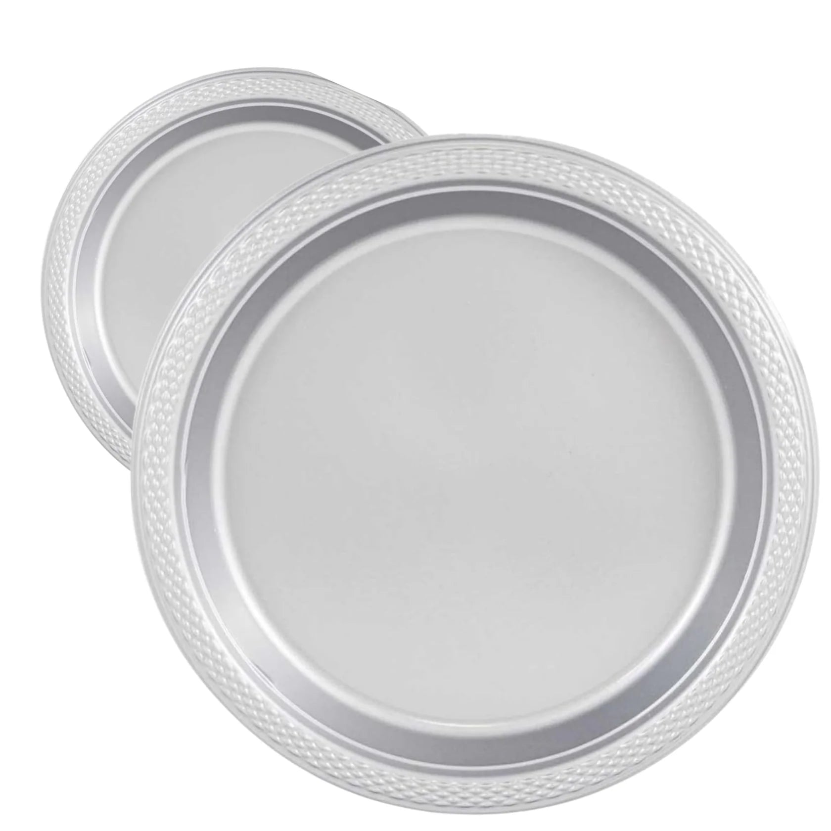 10" & 7" Silver Disposable Plastic Plates Combo Set Disposable Plates Hanna K Signature