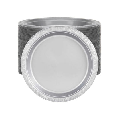 Disposable 9" Plastic Silver Plate – BPA-Free, Durable, Stylish Plates for Parties & Events Disposable Plates Party Dimenions