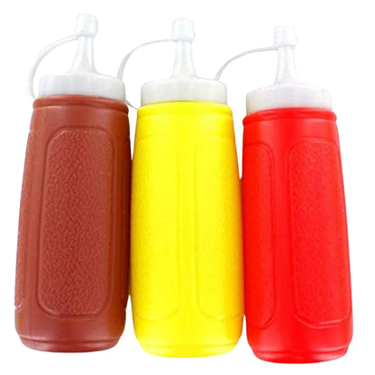 6oz- 3PCS Picnic Condiment Squeeze Bottle Set Condiment Dispensers VeZee