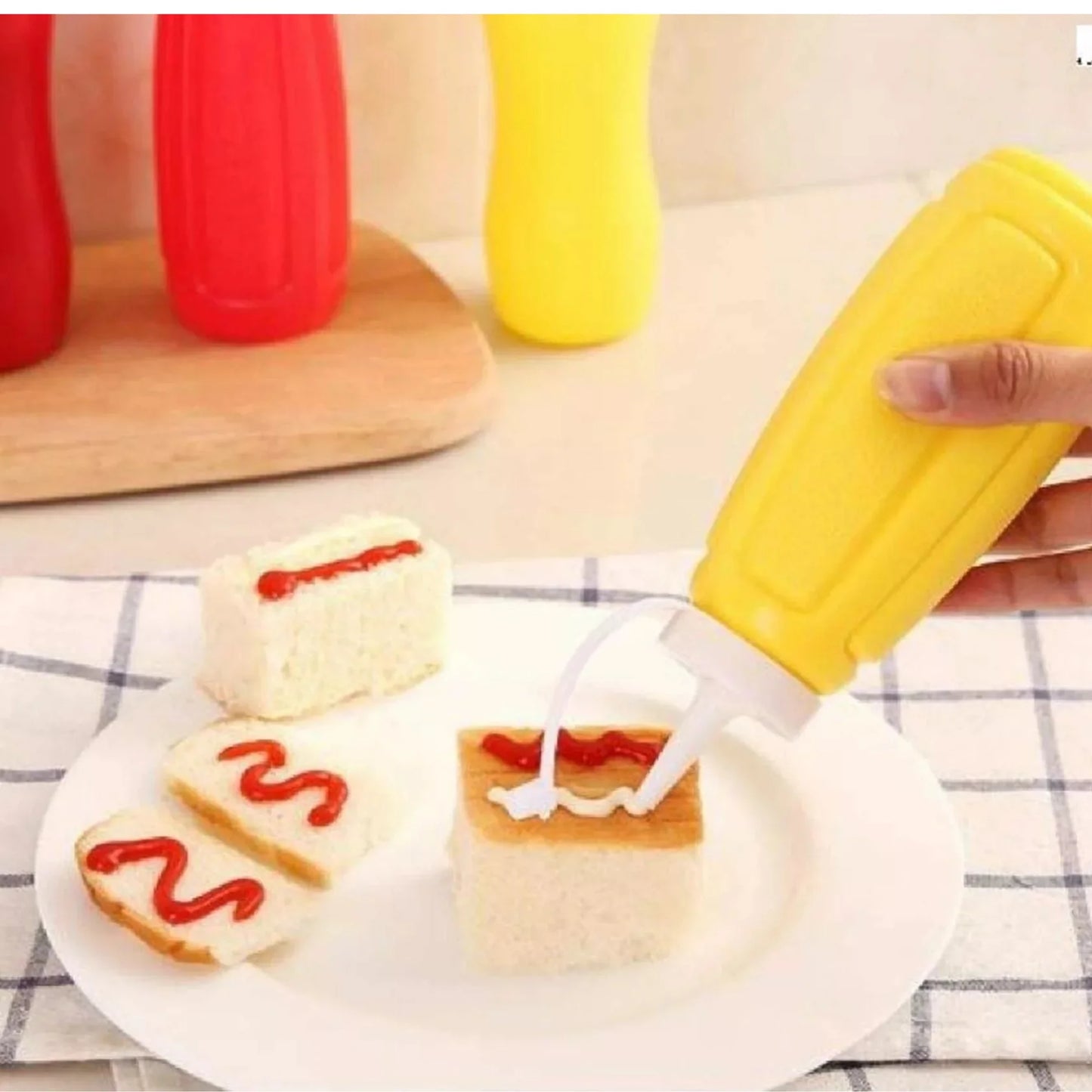 6oz- 3PCS Picnic Condiment Squeeze Bottle Set Condiment Dispensers VeZee