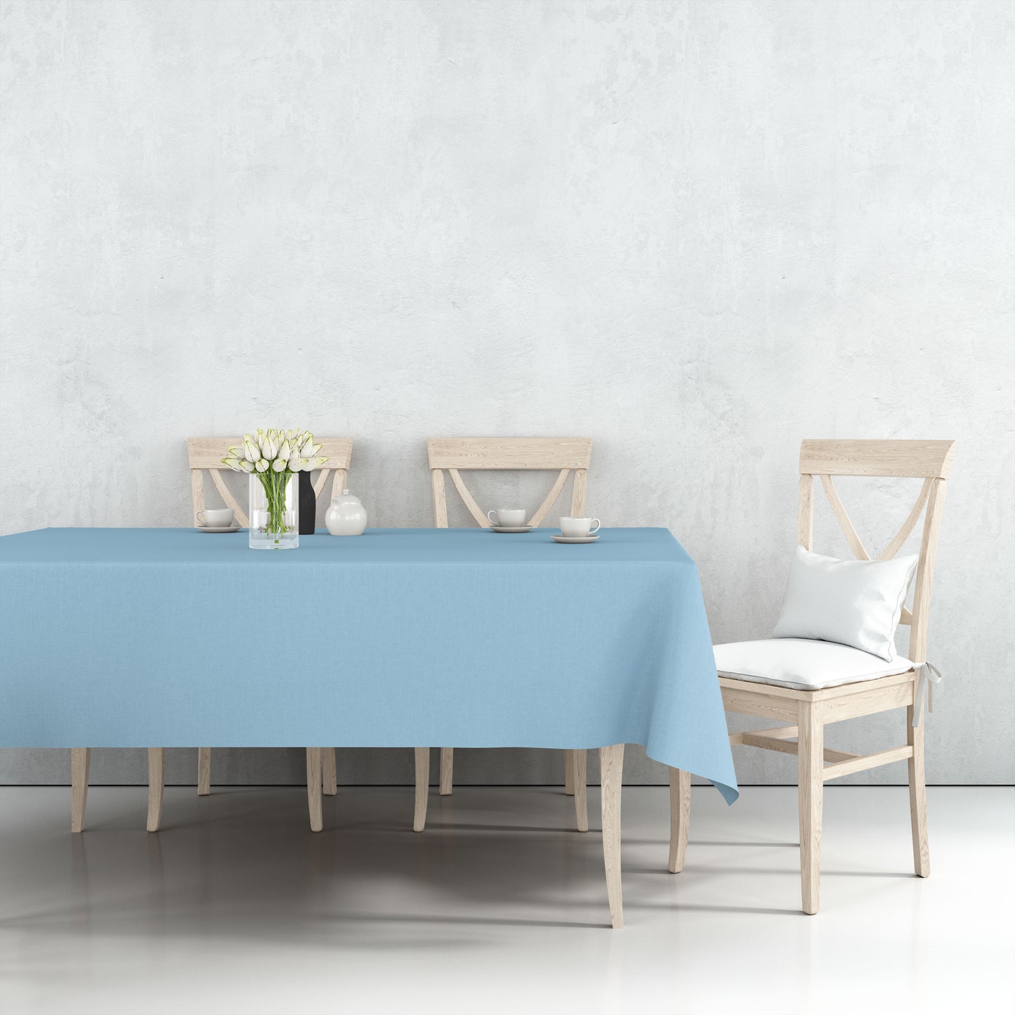 *WHOLESALE* Tablecover Plastic Light Blue Rectangular 54'' X 18'': 48CT Table Cover Party Dimensions