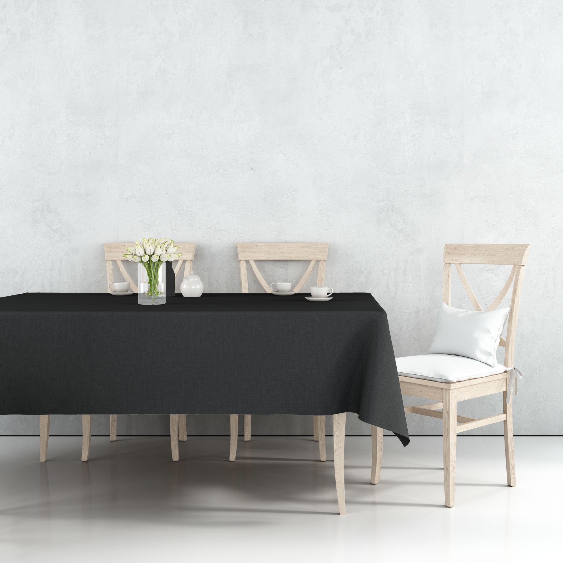 *WHOLESALE* Tablecover Plastic Black Rectangular 54'' X 18'': 48CT Table Cover Party Dimensions