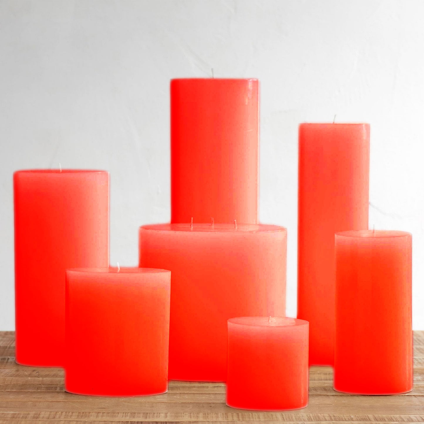 3"x3" Unscented Red Pillar Candle  WICK & WAX   
