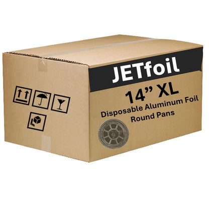*WHOLESALE* Jetfoil 14” XL Disposable Aluminum Foil Round Pans: 50/Case