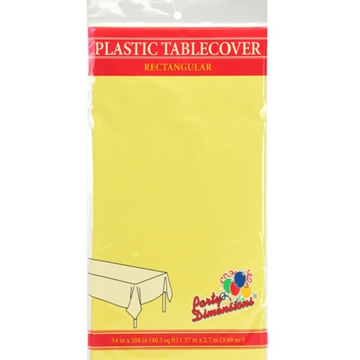 *WHOLESALE* Tablecover Plastic Yellow Rectangular 54'' X 18'': 48CT Table Cover Party Dimensions