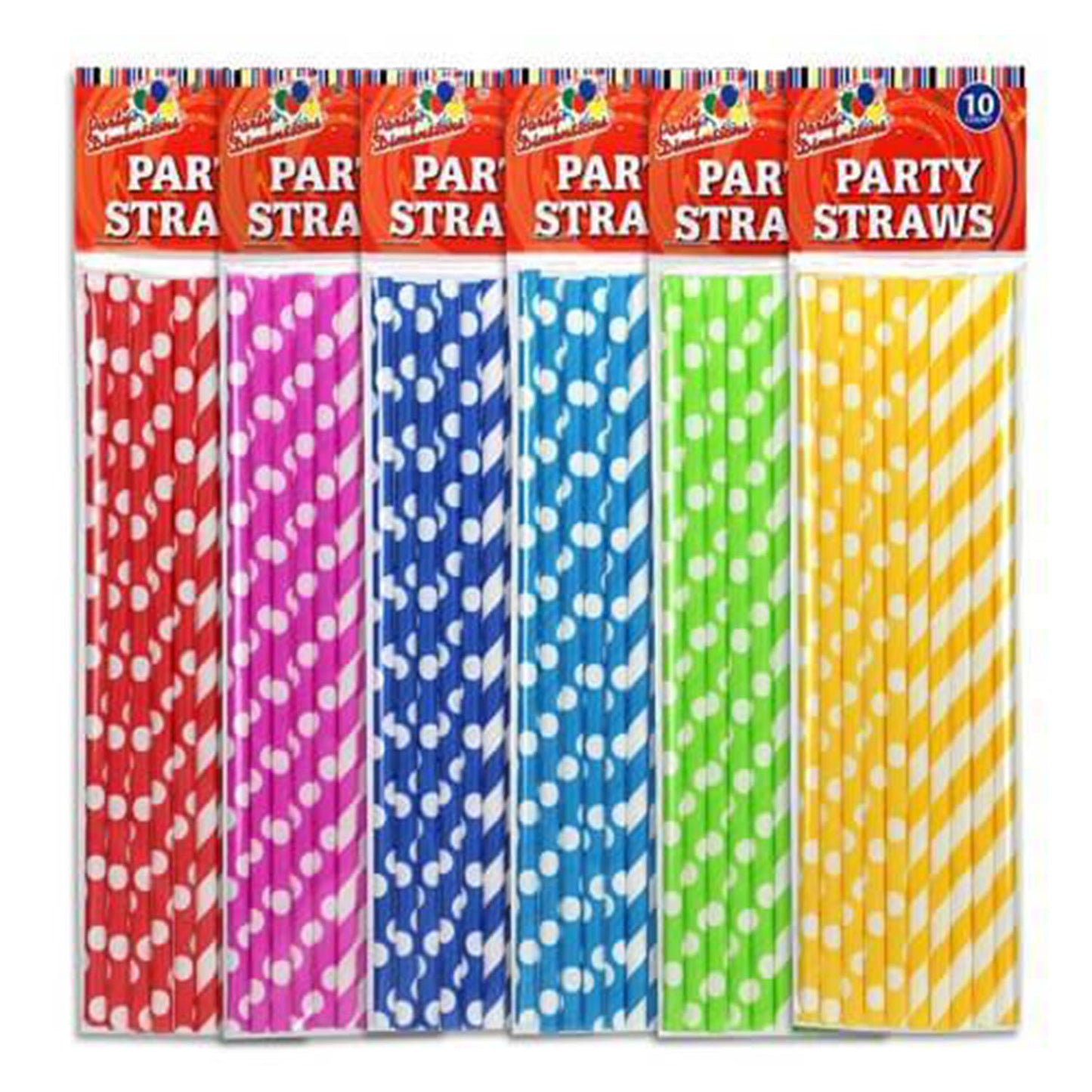 Elegant Pastel Paper Straws Tops & Straw Party Dimensions   