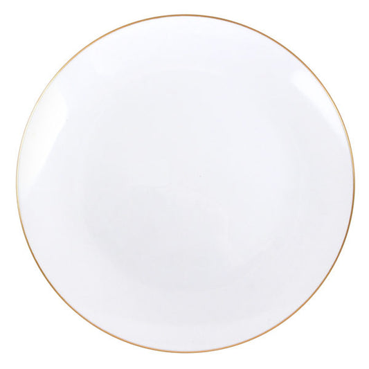 Organic White Gold Rim Dinner Plates 10.5" Bowls Blue Sky 10 Pieces  