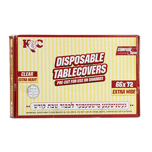 K&C Clear Heavy Duty Plastic Table Cover: Size 66"X72" Tablesettings OnlyOneStopShop   