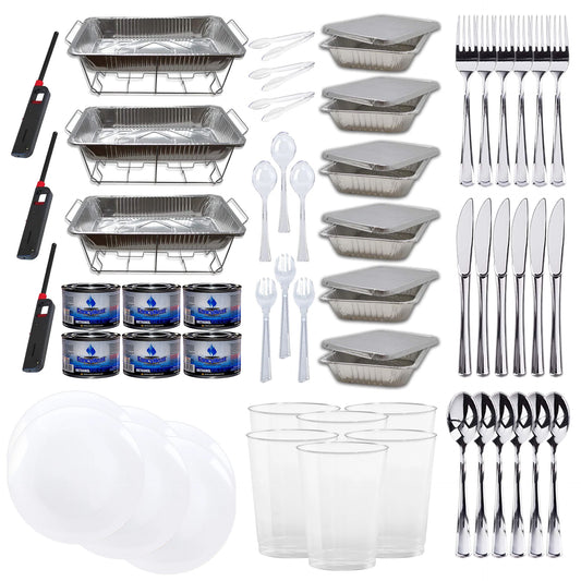 33PC Buffet Serving Kit Disposable Aluminum Refill Chafing Dish Buffet Serving kit (RACKS NOT INCLUDED)