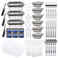 Disposable Aluminum Chafing Dish Buffet Serving Kit | Outdoor Party Value Pack (136PC) Disposable Nicole Fantini Collection   