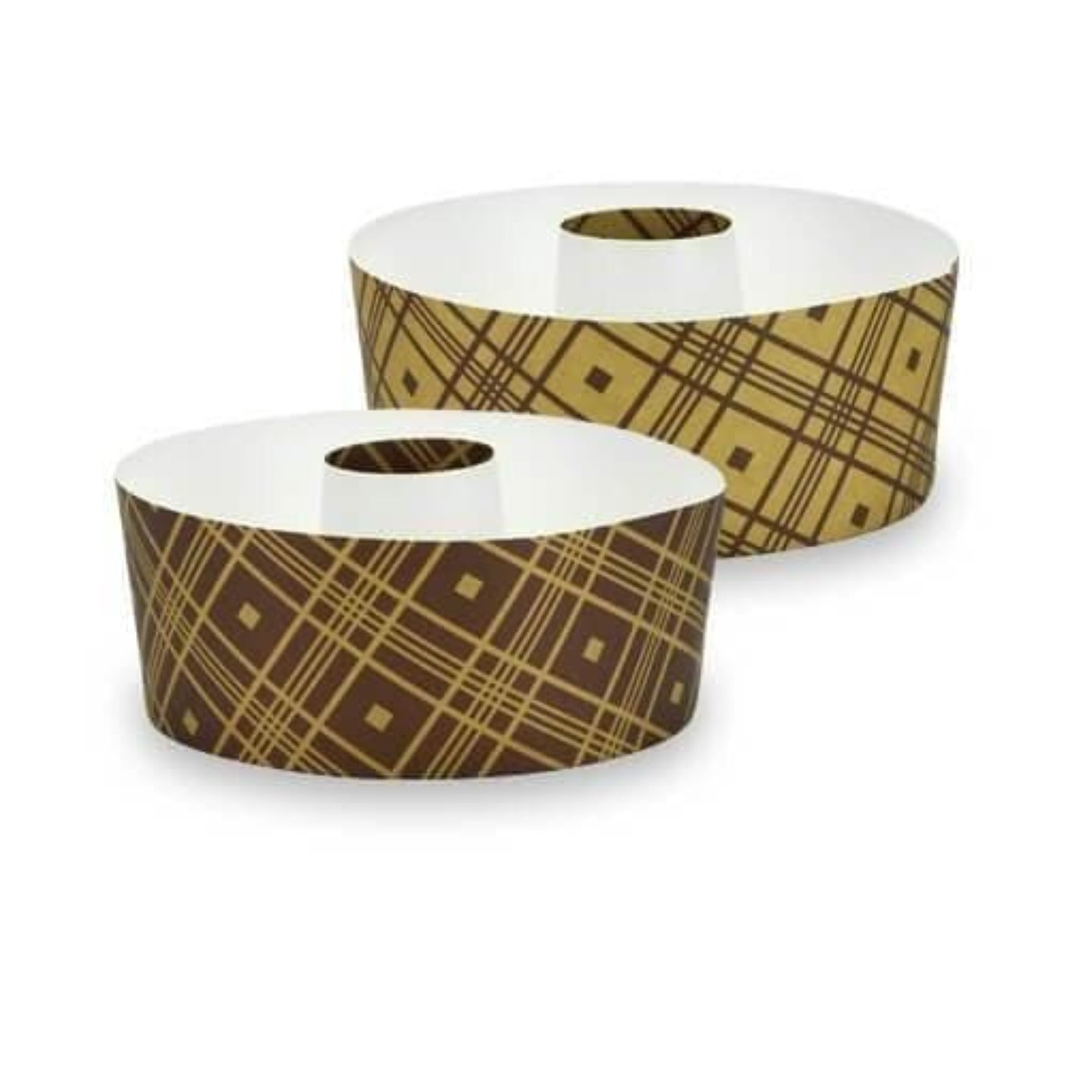 Premium Heavyweight Paper Plaid Tube Round Loaf Pans 5"x2.25" 4CT Disposable Hanna K   