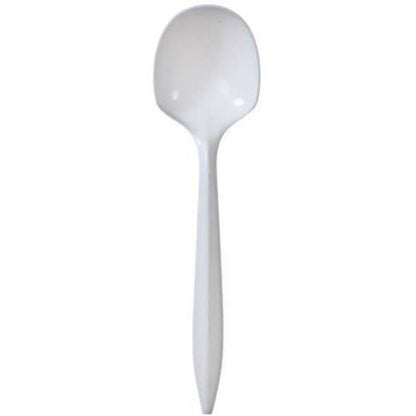 White Plastic Spoons – Reusable Heavy Duty Cutlery For Party - Foto 8