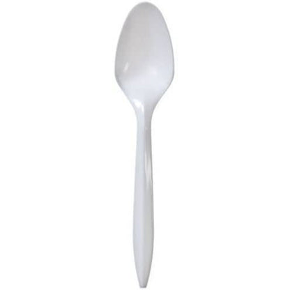 *WHOLESALE* Disposable - Medium Weight - White - Tea Spoons | 1000 ct. Buy Bulk Nicole Collection   