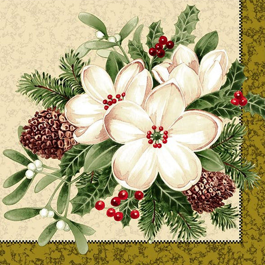 Flowers #36 Disposable Lunch Paper Napkins 20 Ct Tablesettings Nicole Fantini Collection   