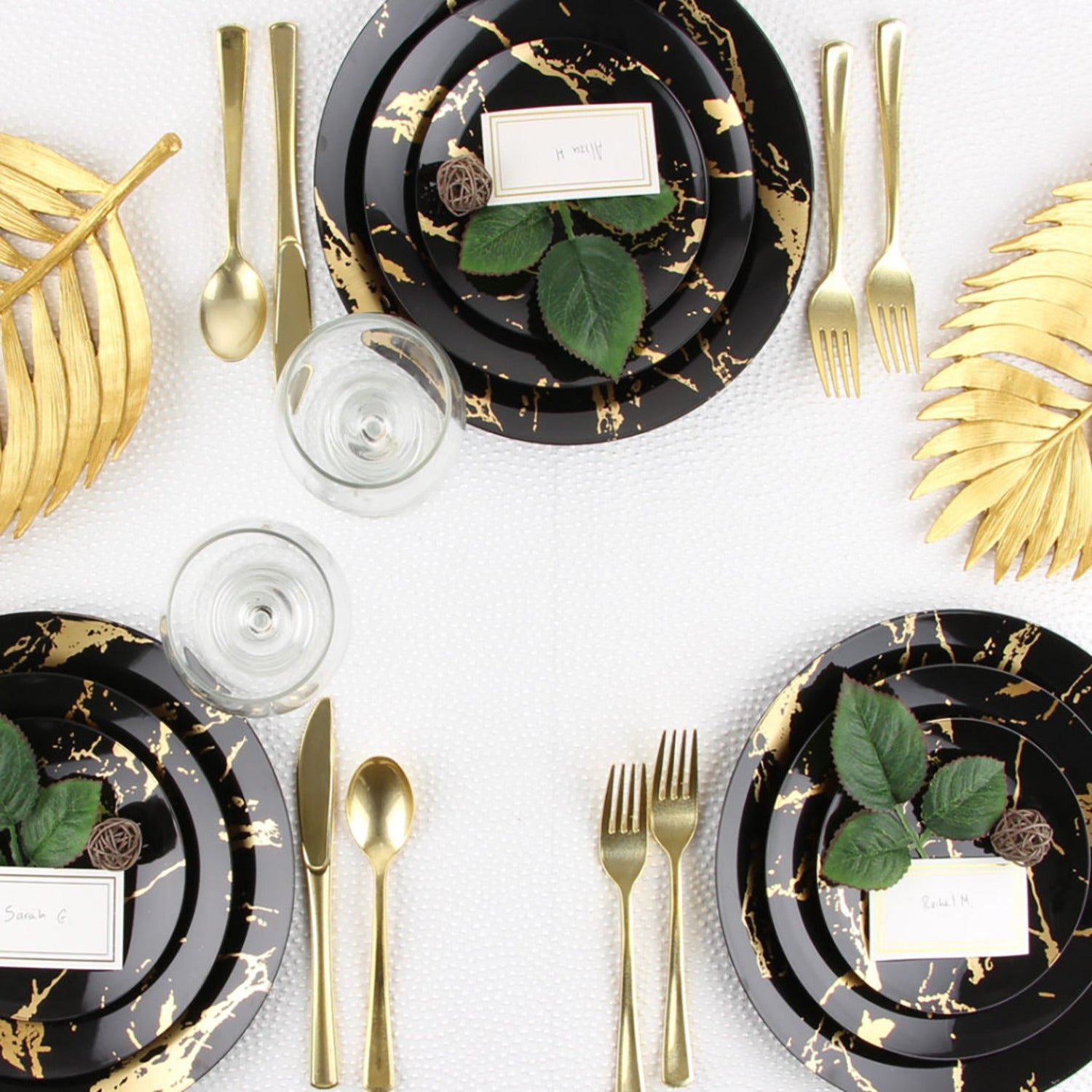 Gold Stroke Black Dinner Plates 7.5″ Elegant Plates Blue Sky   