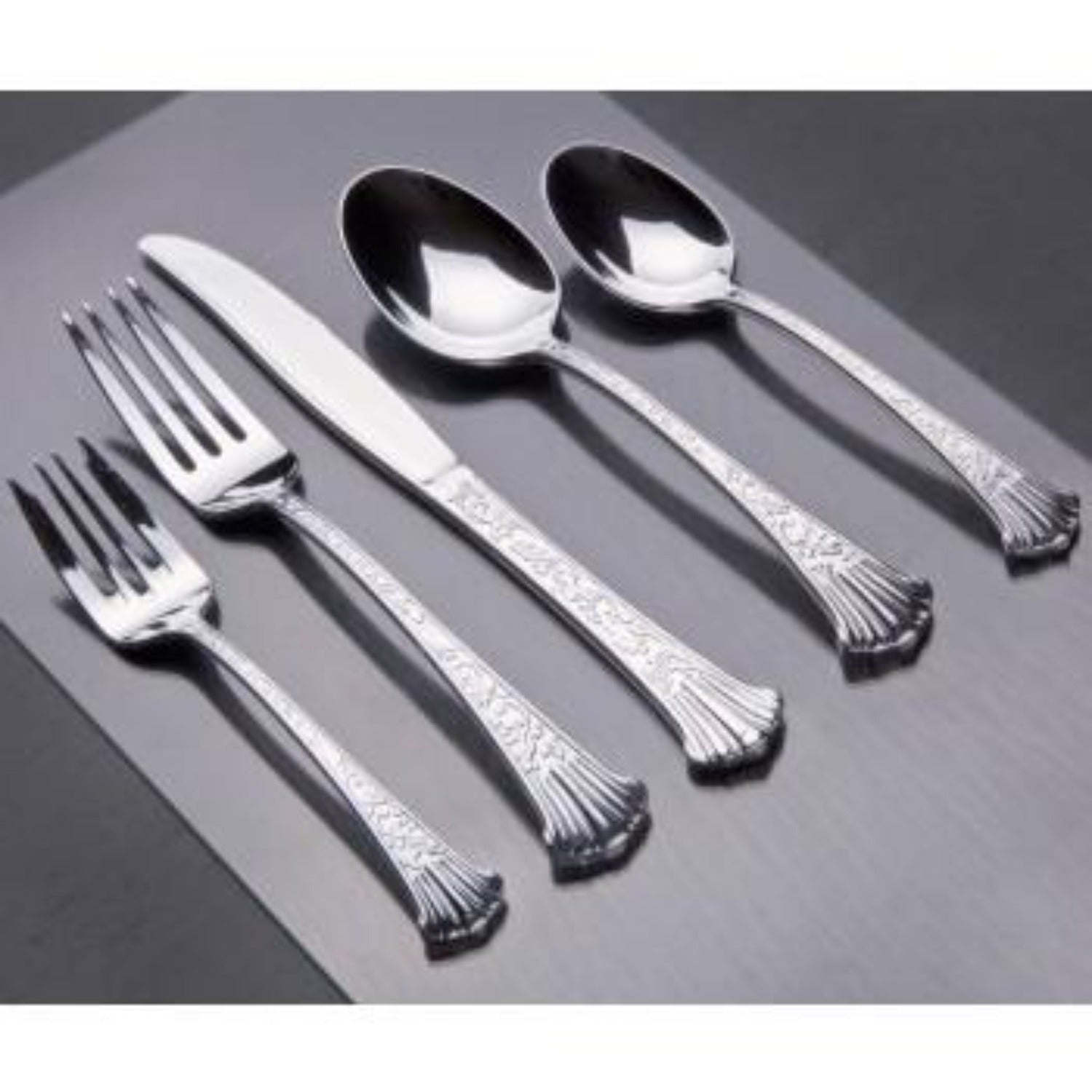 SALE Simcha Silver Plastic Tea Spoons 20Ct Silverware Blue Sky   